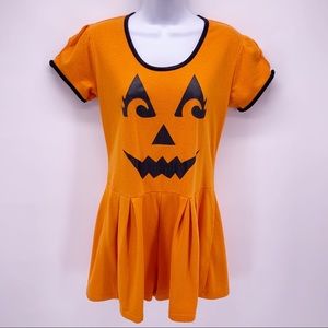 Spirit Halloween Orange Pumpkin Shorts Romper Size Medium